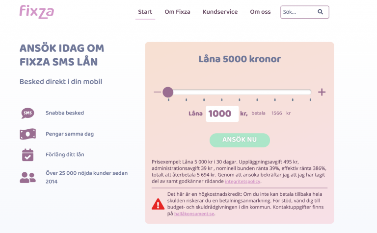 Fixza lån